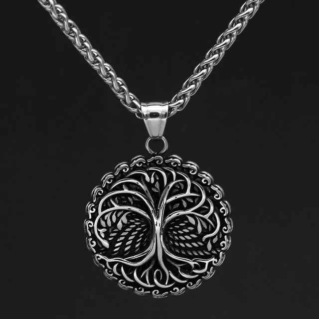 Vikings Tree of Life Stainless Steel Pendant Necklace