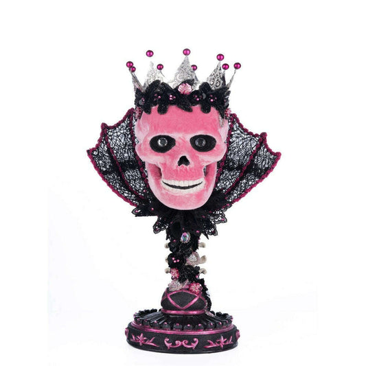 Pink Passion Skull Pillar Candle Holder | Halloween Decor | Katherine's Collection