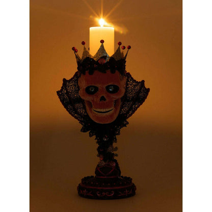 Pink Passion Skull Pillar Candle Holder | Halloween Decor | Katherine's Collection