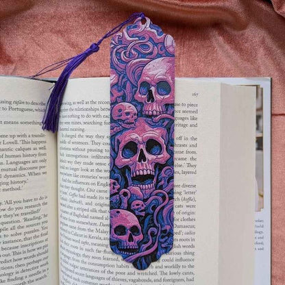 Purple Skull Folklore Bookmark 6x2 Art Reader Gift