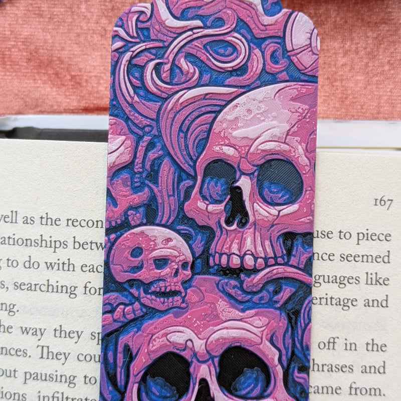 Purple Skull Folklore Bookmark 6x2 Art Reader Gift