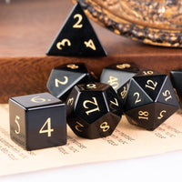 Polished Obsidian Gemstone Dice Set