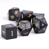 Polished Obsidian Gemstone Dice Set
