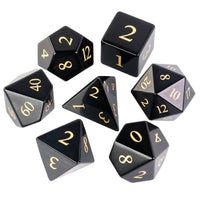 Polished Obsidian Gemstone Dice Set