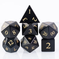 Polished Obsidian Gemstone Dice Set