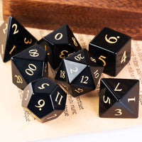 Polished Obsidian Gemstone Dice Set