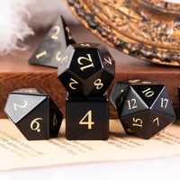 Polished Obsidian Gemstone Dice Set