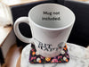 Polyhedral dice and floral desk set, mouse pad, coaster
