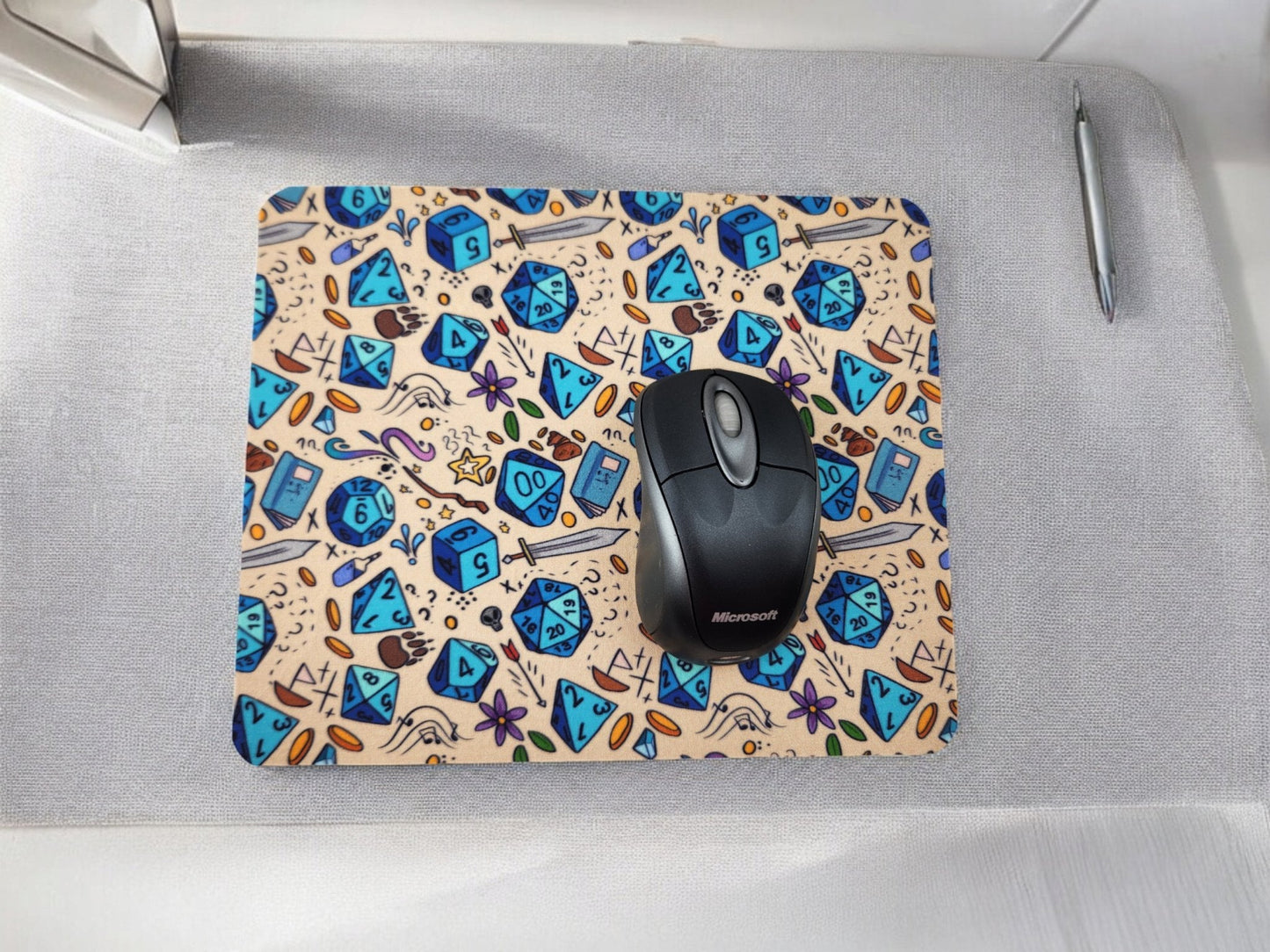 Polyhedral Dice Desk Set — Mousepad & Coaster for Gamers