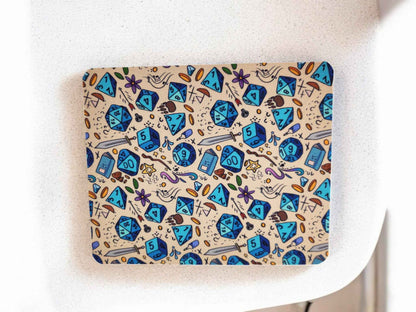 Polyhedral dice themed desk set, mouse pad, coaster