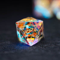 Prismatic Rainbow Glass Gemstone Dice Set