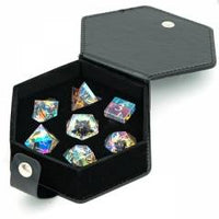 Prismatic Rainbow Glass Gemstone Dice Set