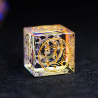 Prismatic Rainbow Glass Gemstone Dice Set