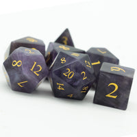 Purple Amethyst Gemstone Dice Set