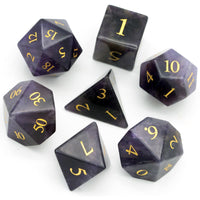 Purple Amethyst Gemstone Dice Set