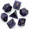Purple Cat Eye Gemstone Dice Set