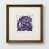 Purple Hodag Folklore Art Print Archival Reproduction Wall Art