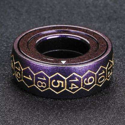 Cool Metal Fingertip Spinning D20 Dice Ring
