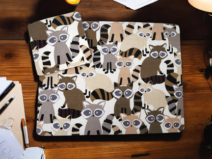 Raccoon Desk Set — Mousepad & Coaster for Gamers