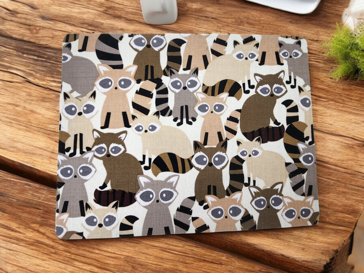 Raccoon Desk Set — Mousepad & Coaster for Gamers