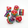 Rainbow Redux - 7 Piece DnD Dice Set | Acrylic RPG Gaming Dice