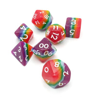 Rainbow Redux - 7 Piece DnD Dice Set | Acrylic RPG Gaming Dice