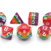 Rainbow Redux - 7 Piece DnD Dice Set | Acrylic RPG Gaming Dice