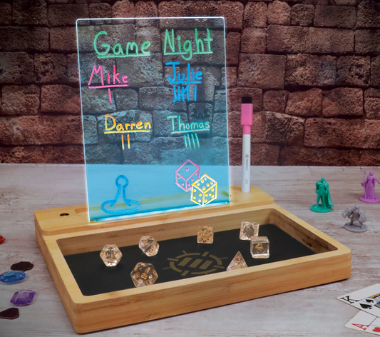 ENHANCE LED Writing Board & Dice Tray | Tabletop Gaming Station