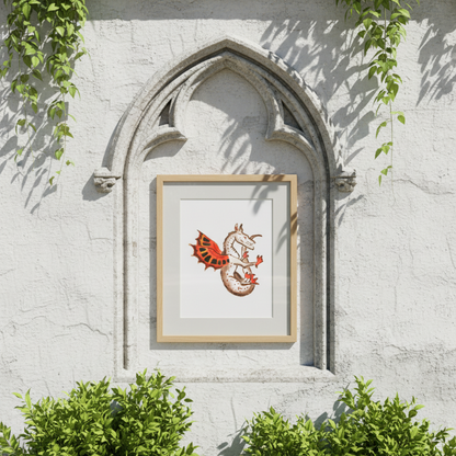 Red Wing Marginalia Dragon Fine Art Print