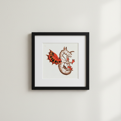 Red Wing Marginalia Dragon Fine Art Print