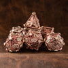 Weird West Wasteland Hollow Metal Dice Set - Red and Silver