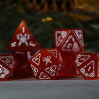 Candy Cane Wonderland - Red Cat's Eye Dice Set