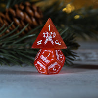 Candy Cane Wonderland - Red Cat's Eye Dice Set