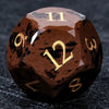 Reddish-brown Natural Gemstone DND Dice Set | Diamond Cut Gold Font RPG Dice