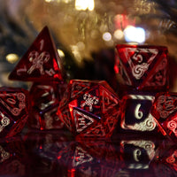 Candy Cane Wonderland - Red Glass Dice Set