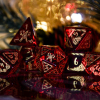 Candy Cane Wonderland - Red Glass Dice Set