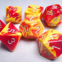 Gemini 5 Polyhedral Red Yellow/Silver 7-Die Set