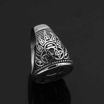 Vikings Yggdrasil and Wolf Paw Stainless Steel Ring