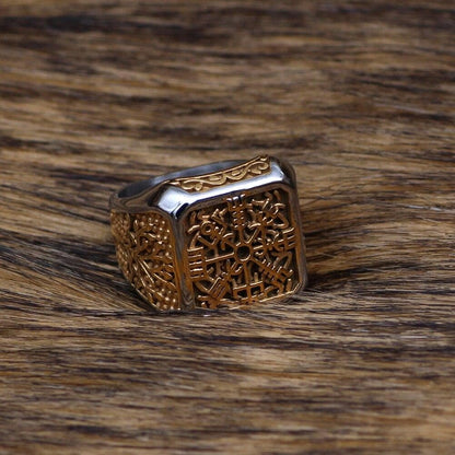 Viking Vegvisir Yggdrasil Solid Stainless Steel Ring