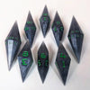 Black Dragon RPG Dice Set - Shadow Black Silver Diamond 8pc Dice