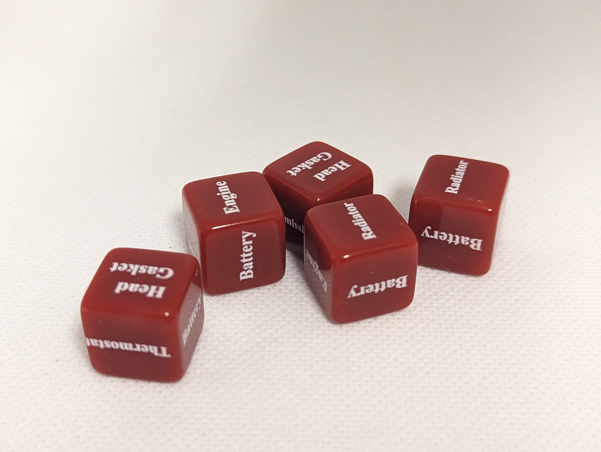 Mechanics Dice d6 – Automotive Diagnostic 6-Sided Dice by BrycesDice (16mm)