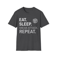 Rogue T-Shirt – 'Eat, Sleep, Sneak Attack, Repeat'