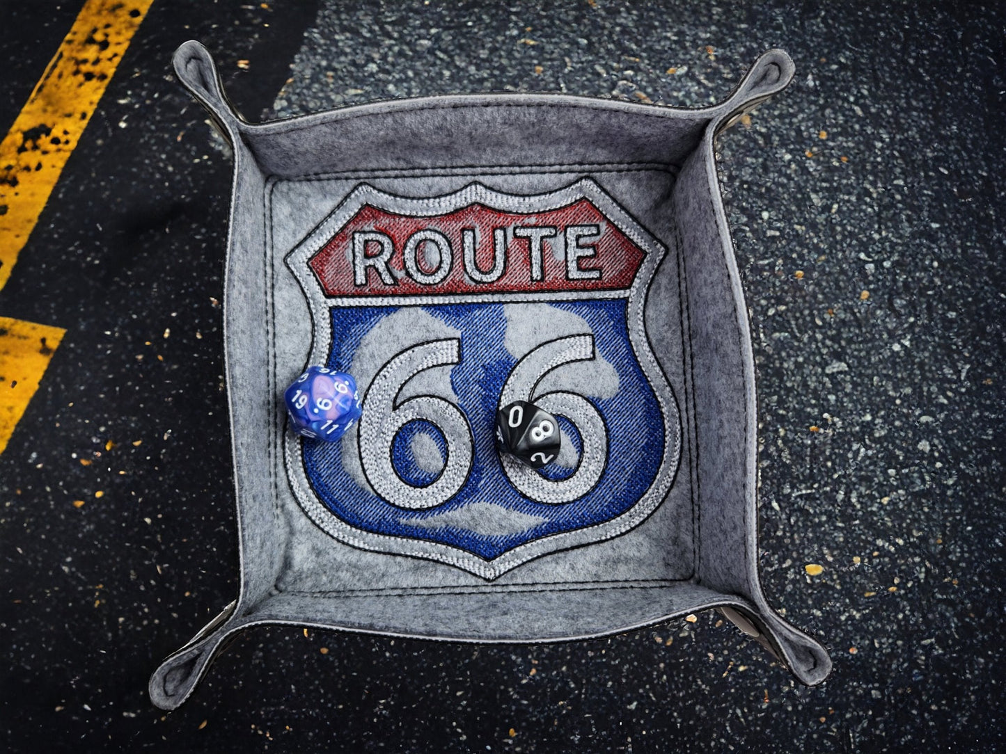 Route 66 Sign Dice Tray