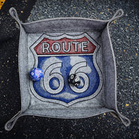 Route 66 sign dice tray
