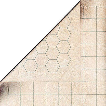 Chessex Battlemat Factory Second – Double-Sided RPG Play Mat 26" x 23.5" (Squares & Hexes)
