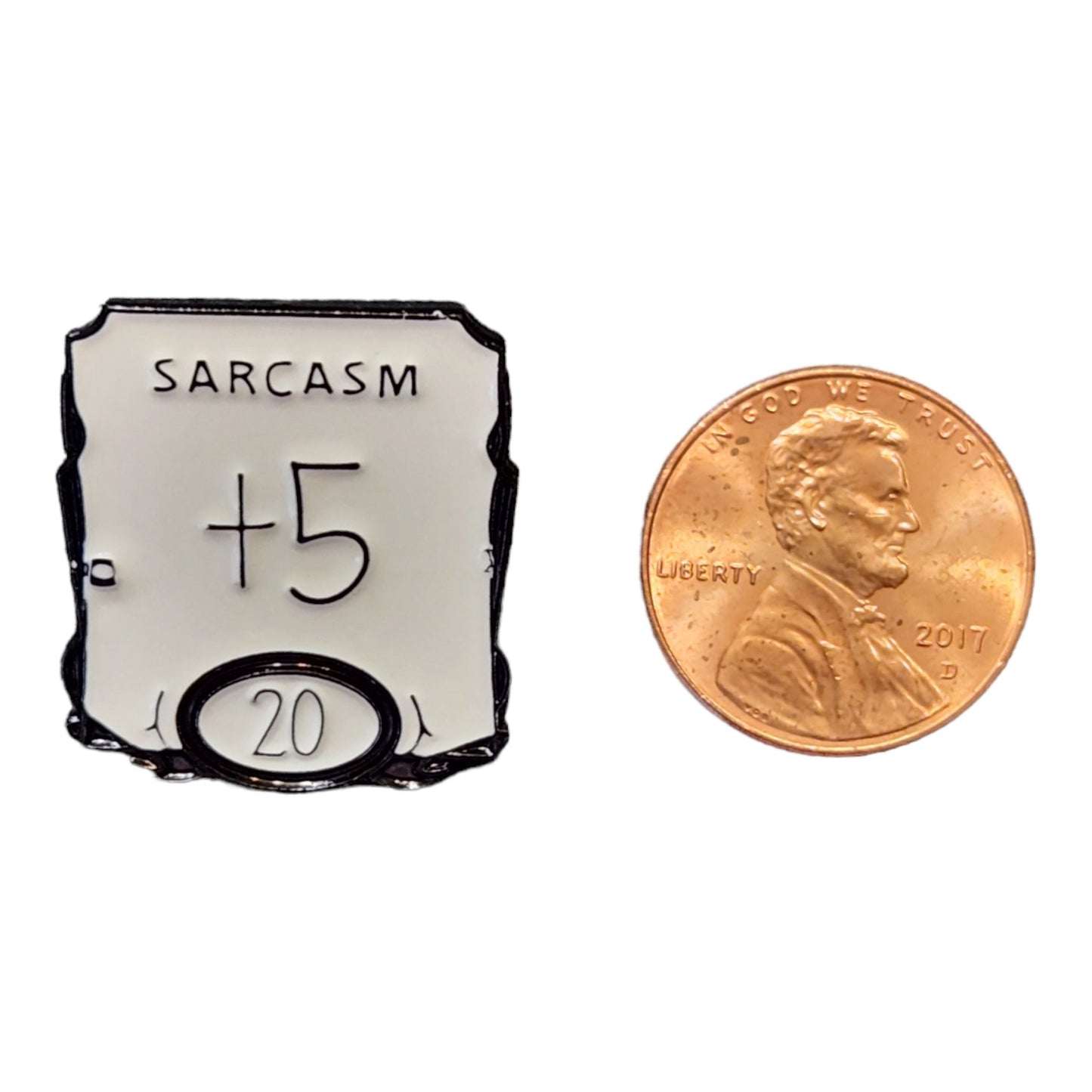 Sarcasm Enamel Pin — +5 Sarcasm