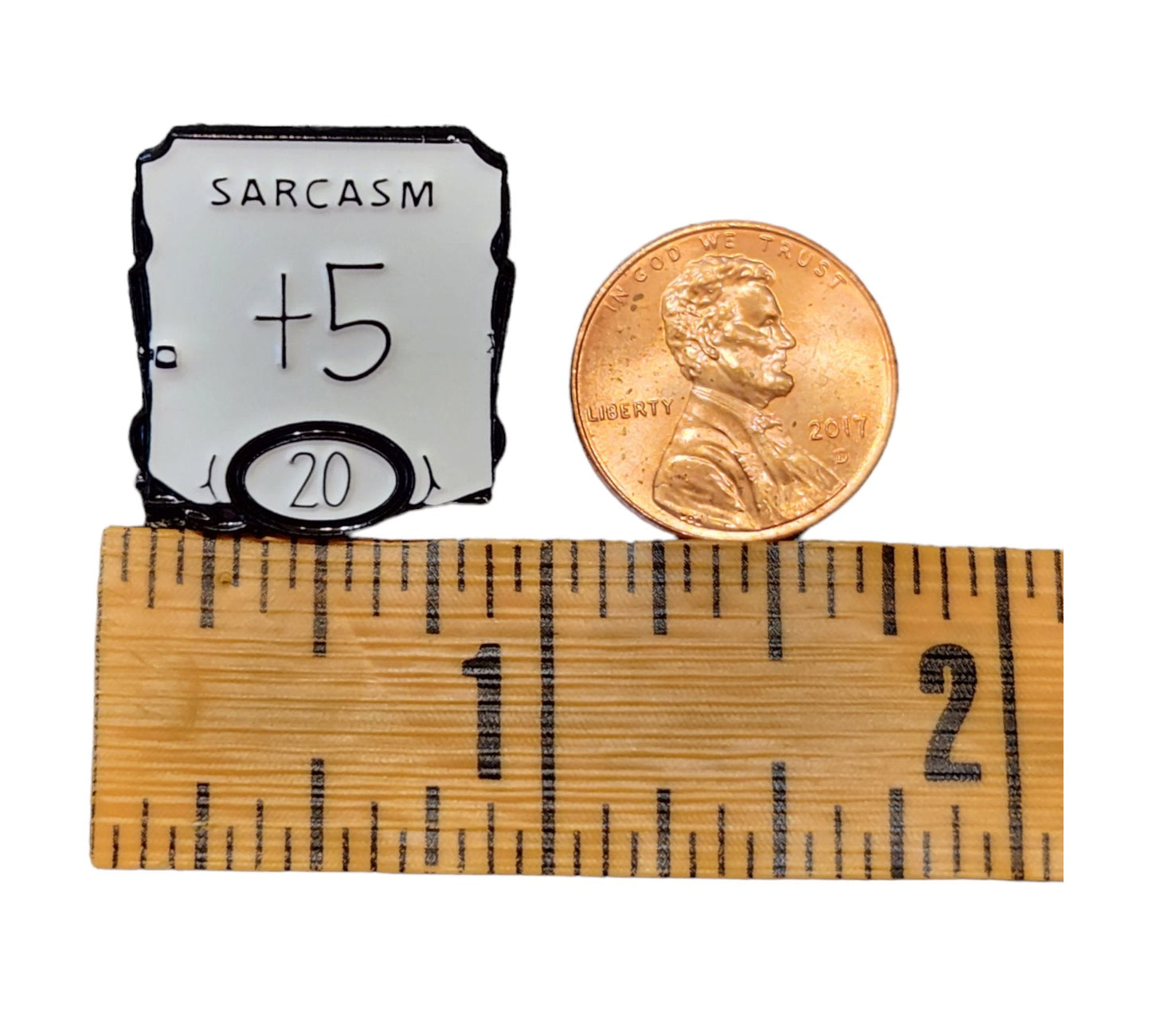 Sarcasm Enamel Pin — +5 Sarcasm