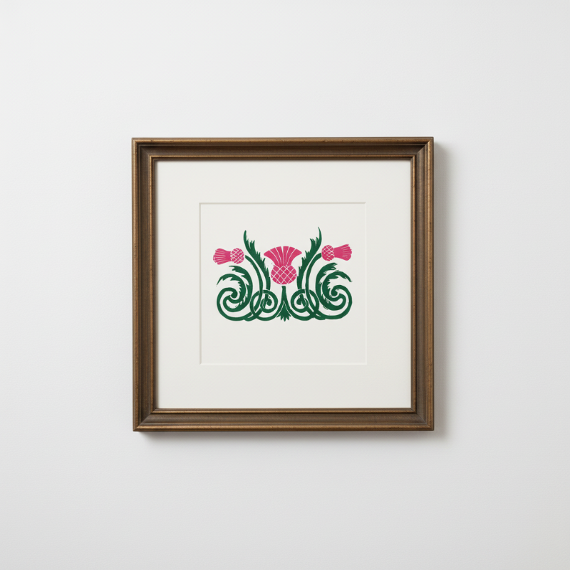 Scottish Thistle Linocut Art Print