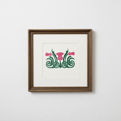 Scottish Thistle Linocut Art Print