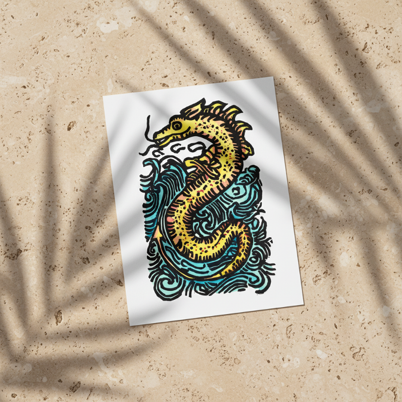 Sea Serpent Folklore Art Print | Fine Art Reproduction